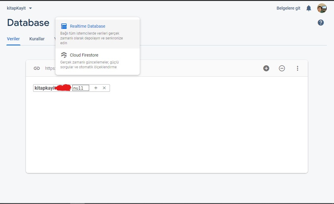 C# form kitap kayıt uygulaması firebase ekran görüntüsü