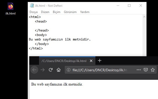 html metin örneği